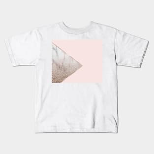 Blush pink geo - hint of rose gold gradient Kids T-Shirt